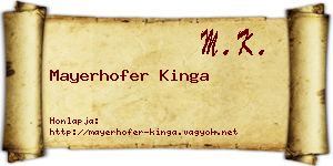 Mayerhofer Kinga névjegykártya